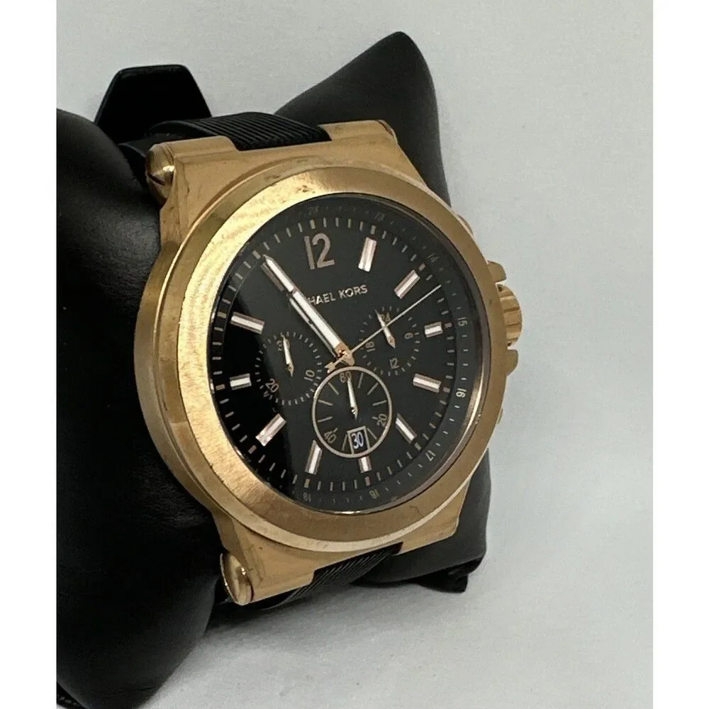 Michael Kors MK8184 Men's Black Silicone Strap Analog Dial Quartz Watch HME646
